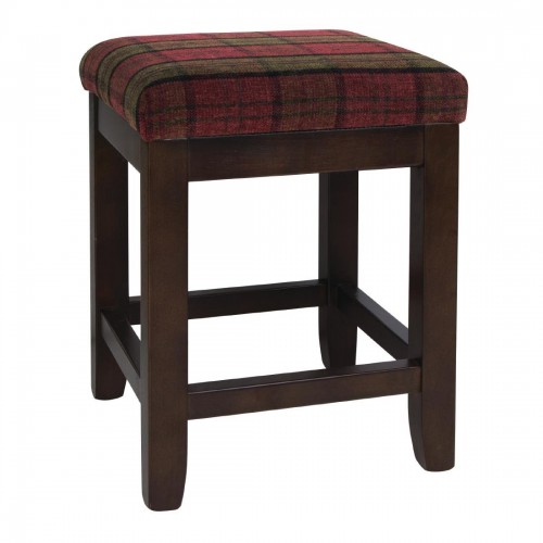 Bolero Dale Low Stools Claret Tartan (Pack of 2)