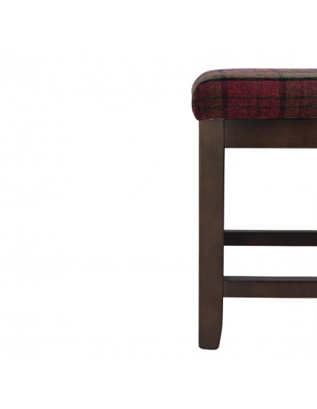 Bolero Dale Low Stools Claret Tartan (Pack of 2)