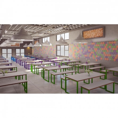 Bolero Dining Table White with Green Frame 6ft - DM651