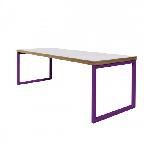 Bolero Dining Table White with Violet Frame 4ft - DM662