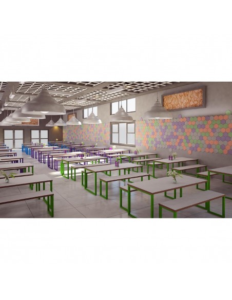 Bolero Dining Table White with Violet Frame 4ft - DM662