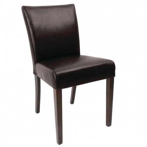 Bolero Faux Leather Contemporary Dining Chair Dark Brown Pack Of 2