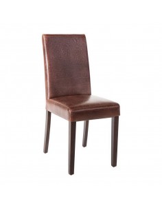 Bolero Faux Leather Dining Chair Antique Brown Pack of 2