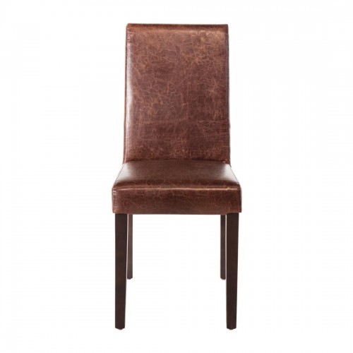 Bolero Faux Leather Dining Chair Antique Brown Pack of 2