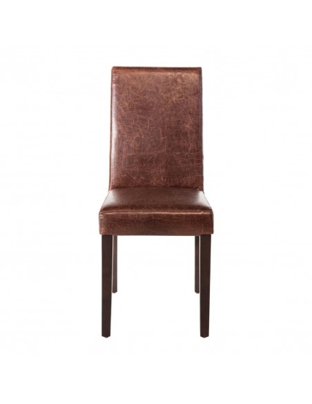Bolero Faux Leather Dining Chair Antique Brown Pack of 2