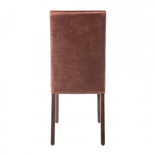 Bolero Faux Leather Dining Chair Antique Brown Pack of 2