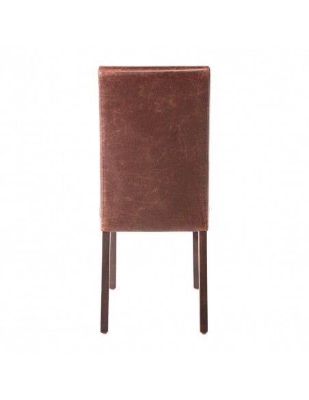 Bolero Faux Leather Dining Chair Antique Brown Pack of 2