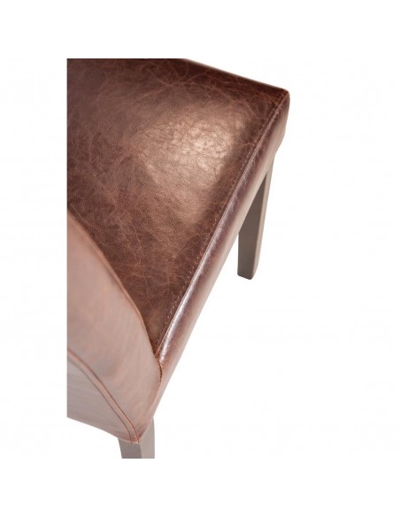 Bolero Faux Leather Dining Chair Antique Brown Pack of 2