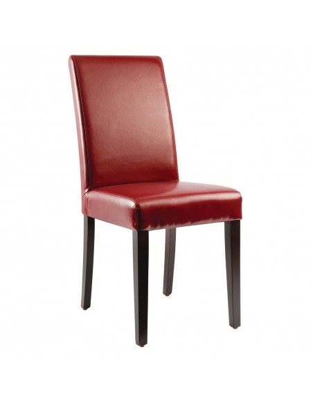 Bolero Faux Leather Dining Chairs Red (Pack of 2)