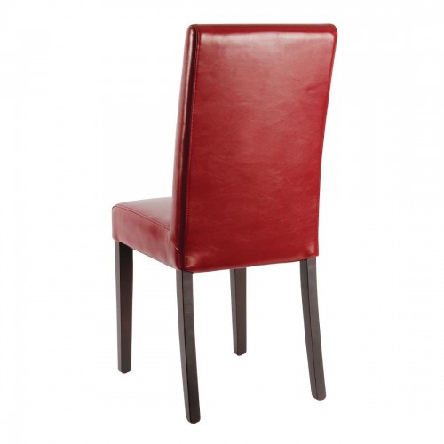 Bolero Faux Leather Dining Chairs Red (Pack of 2)