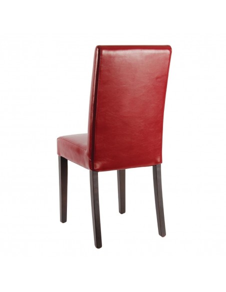 Bolero Faux Leather Dining Chairs Red (Pack of 2)
