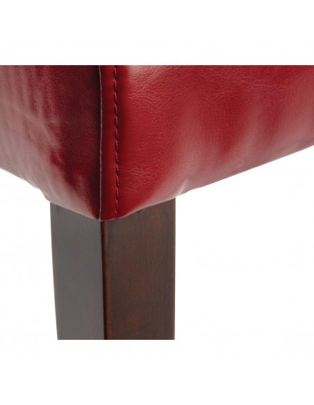 Bolero Faux Leather Dining Chairs Red (Pack of 2)