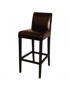 Bolero Faux Leather High Bar Stool with Full Back