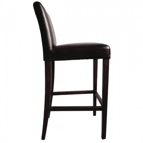 Bolero Faux Leather High Bar Stool with Full Back