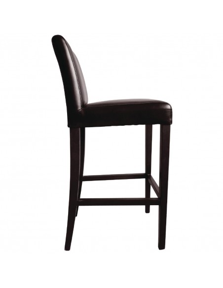Bolero Faux Leather High Bar Stool with Full Back