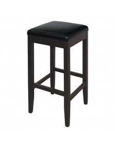 Bolero Faux Leather High Bar Stools Black (Pack of 2)