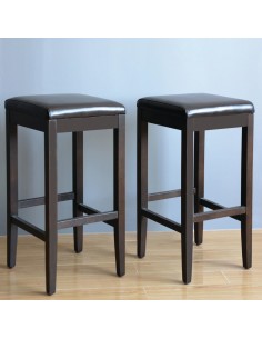 Bolero Faux Leather High Bar Stools Black (Pack of 2) 2