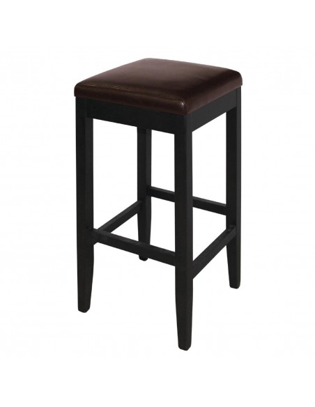 Bolero Faux Leather High Bar Stools Dark Brown (Pack of 2)