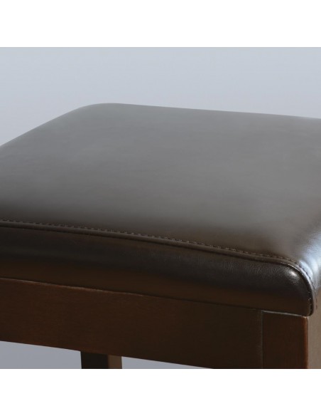 Bolero Faux Leather High Bar Stools Dark Brown (Pack of 2)