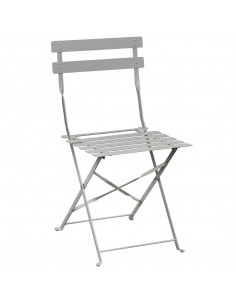 Bolero Grey Pavement Style Steel Chairs (Pack of 2)
