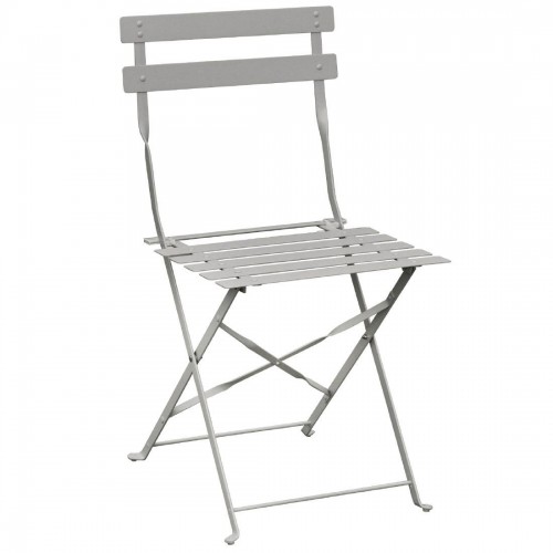 Bolero Grey Pavement Style Steel Chairs (Pack of 2)