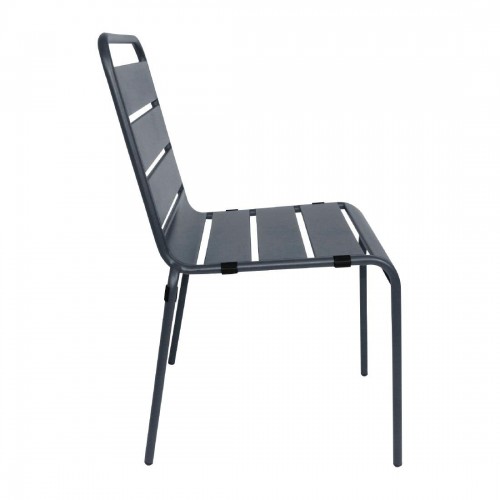 Bolero Grey Slatted Steel Sidechair (Pack of 4)