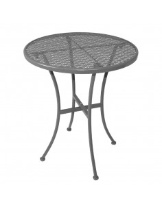 Grey Steel Patterned Round Bistro Table Grey