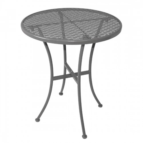 Grey Steel Patterned Round Bistro Table Grey