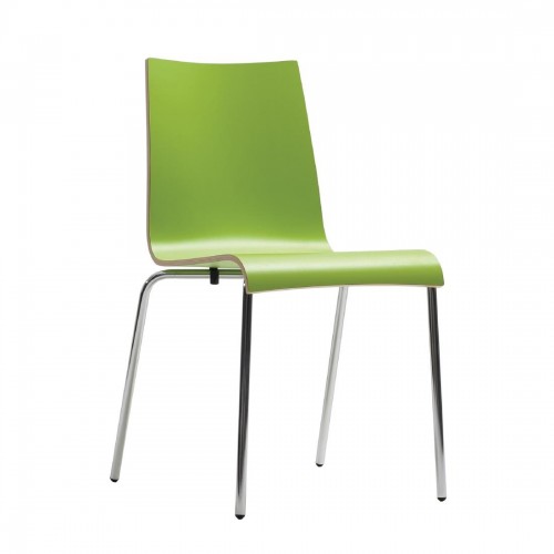 Bolero Plyform Stacking Sidechair Lime Green Pack of 4
