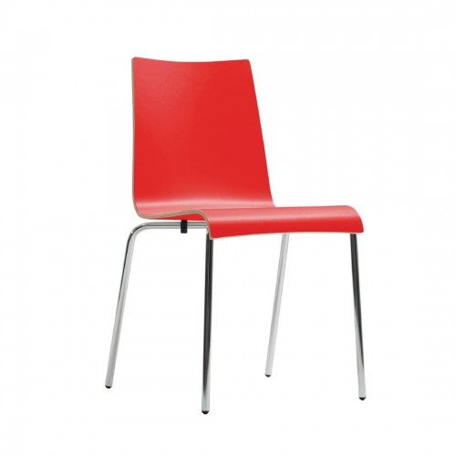 Bolero Plyform Stacking Sidechair Red Pack of 4
