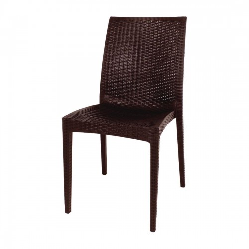 Bolero PP Rattan Bistro Sidechair Pack of 4