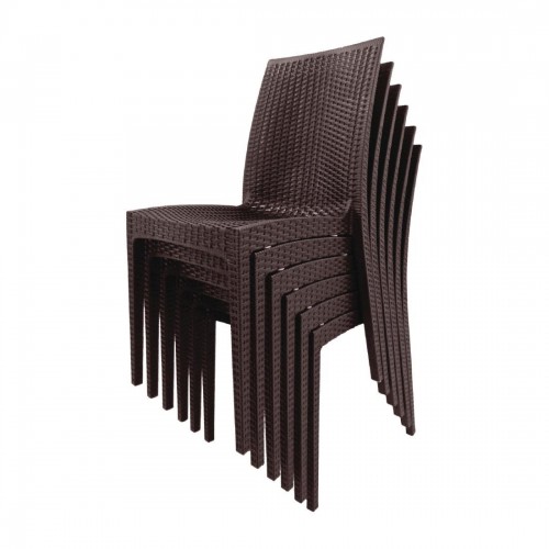 Bolero PP Rattan Bistro Sidechair Pack of 4