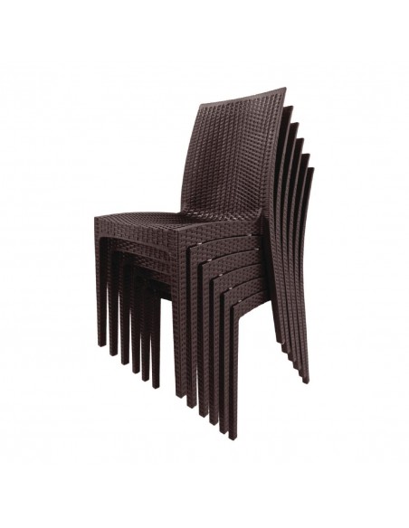 Bolero PP Rattan Bistro Sidechair Pack of 4