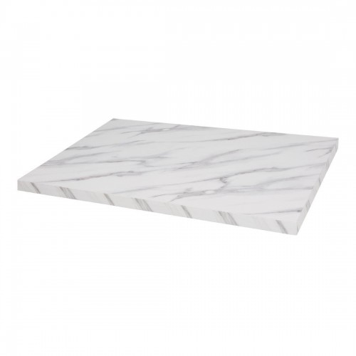 Bolero Pre-drilled Rectangular Table Top Marble Effect