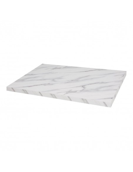 Bolero Pre-drilled Rectangular Table Top Marble Effect