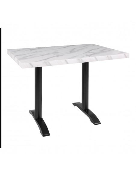 Bolero Pre-drilled Rectangular Table Top Marble Effect