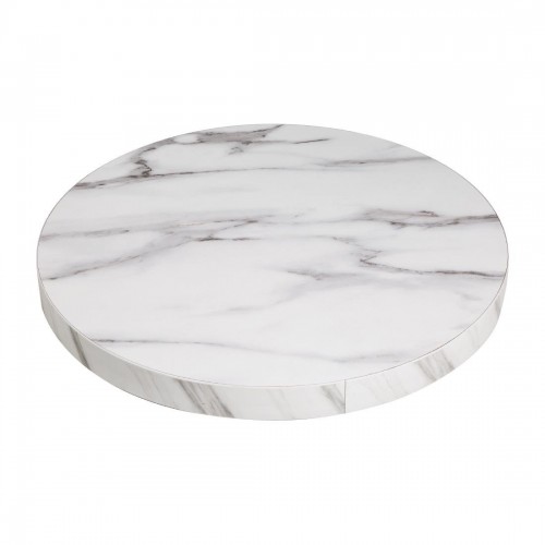 Bolero Pre-drilled Round Table Top Marble Effect 600mm