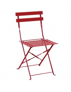 Bolero Red Pavement Style Steel Chairs (Pack of 2)