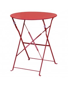 Bolero Red Pavement Style Steel Table