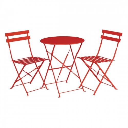 Bolero Red Pavement Style Steel Table
