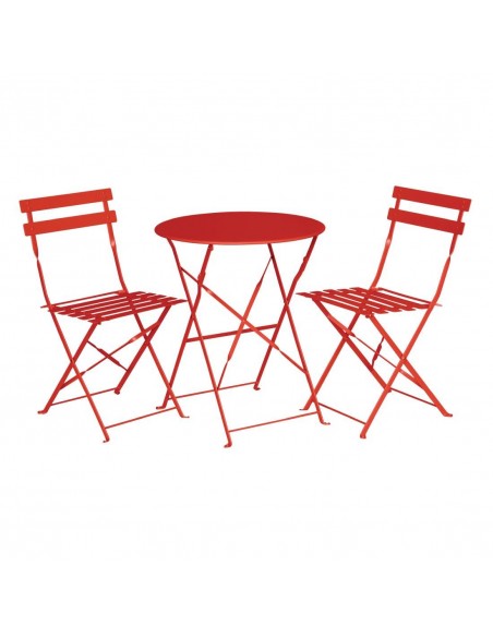 Bolero Red Pavement Style Steel Table