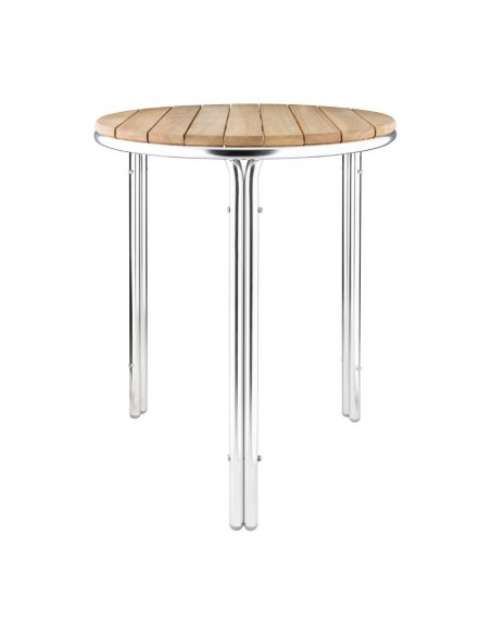 Bolero Round Ash and Aluminium Table 600mm