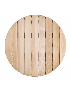 Bolero Round Ash and Aluminium Table 600mm 2