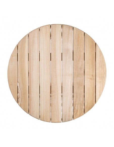 Bolero Round Ash and Aluminium Table 600mm