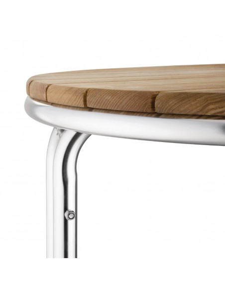 Bolero Round Ash and Aluminium Table 600mm