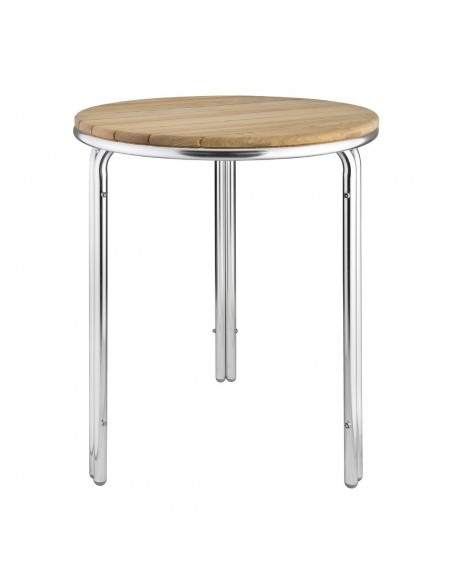 Bolero Round Ash and Aluminium Table 600mm