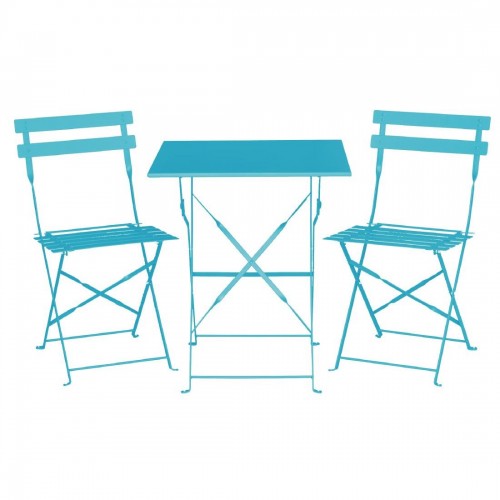 Bolero Seaside Blue Pavement Style Steel Table Square