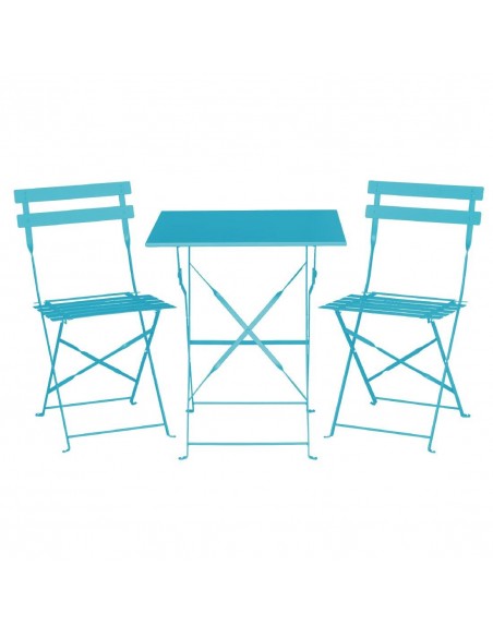 Bolero Seaside Blue Pavement Style Steel Table Square
