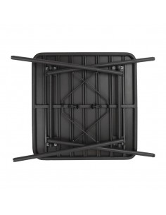 Bolero Slatted Square Steel Table Black 700mm 2