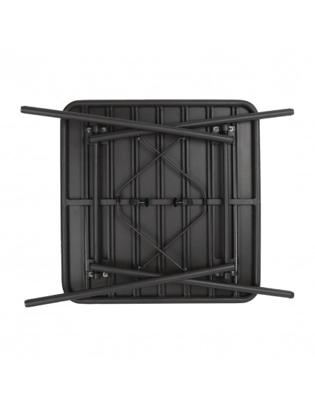 Bolero Slatted Square Steel Table Black 700mm